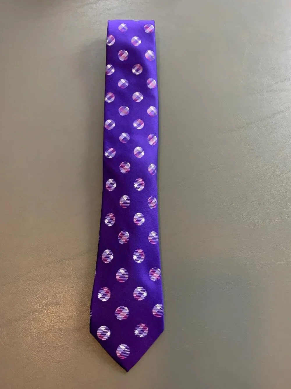 Nick Cannon Men's 3'' 100% Silk Dot Pattern Long 61'' Neck Tie, Purple, One Size